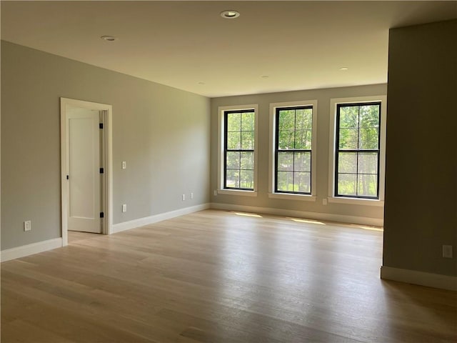 empty room featuring light hardwood / wood-style flooring