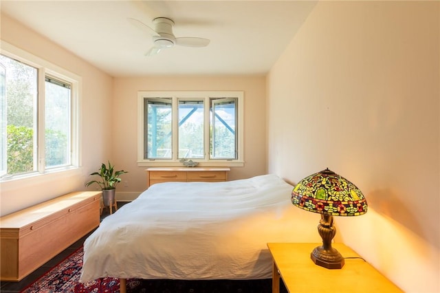 bedroom with ceiling fan