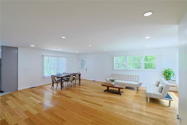 interior space featuring light wood-type flooring