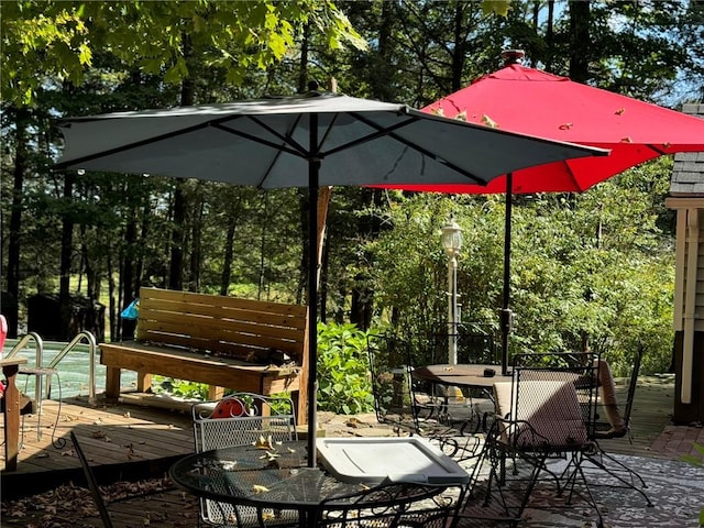 view of patio featuring a deck