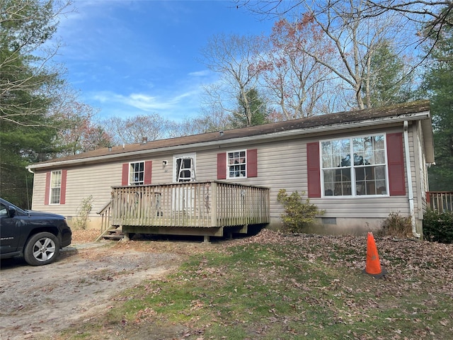 manufactured / mobile home with a deck