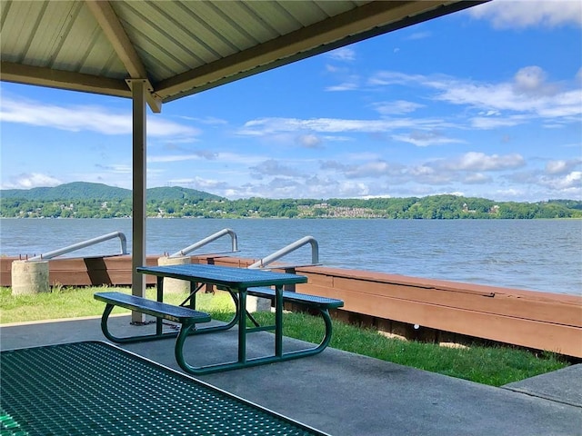16 Orchard Dr, Rhinecliff, NY 12574 - dock area featuring a water and mountain view
