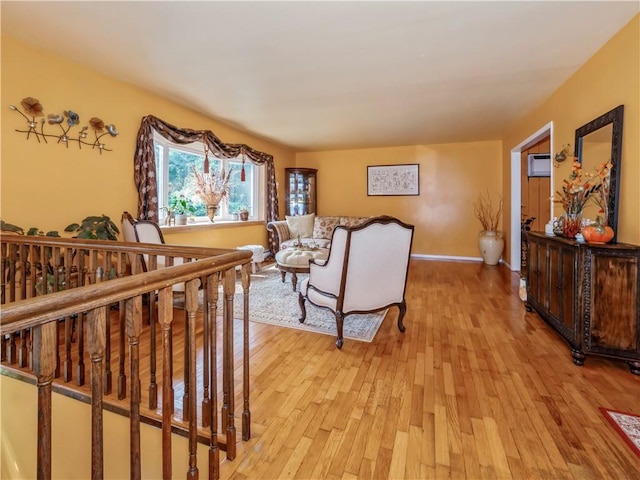 living room featuring light wood-type flooring