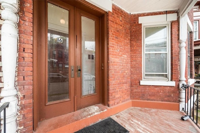 entrance to property with french doors