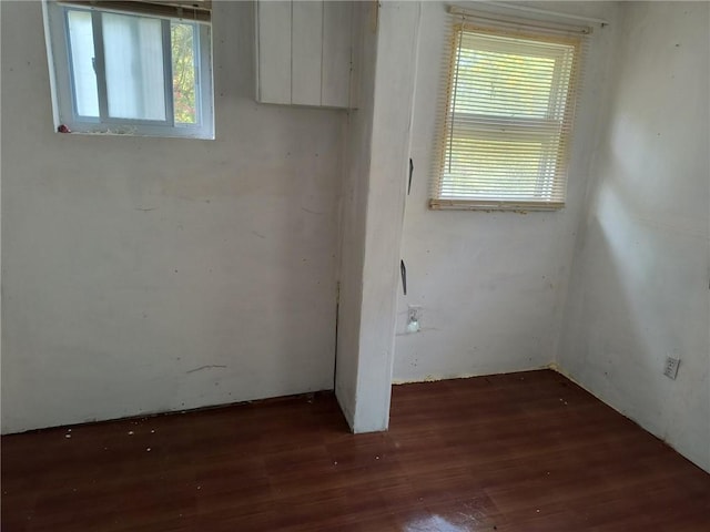 spare room featuring dark hardwood / wood-style floors and a wealth of natural light