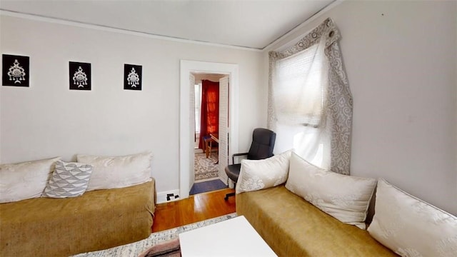 sitting room featuring hardwood / wood-style flooring