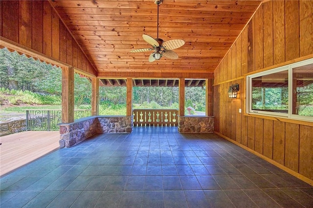 432 Black Forest Rd, Glen Spey, NY 12737 - unfurnished sunroom featuring lofted ceiling and ceiling fan