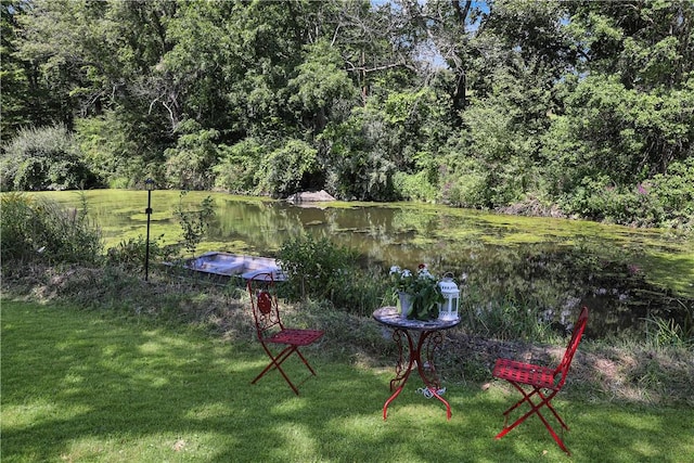 view of yard featuring a water view