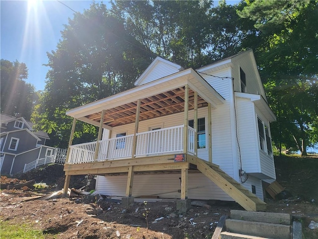 exterior space with a wooden deck