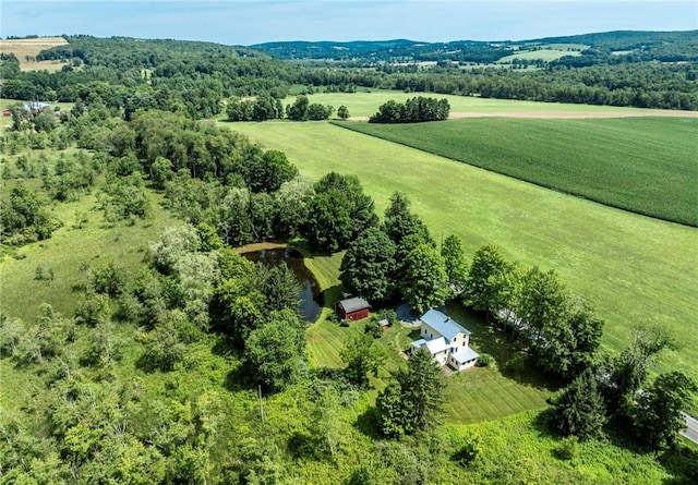 aerial view featuring a rural view