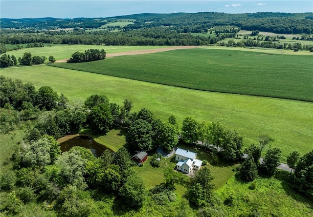 drone / aerial view with a rural view