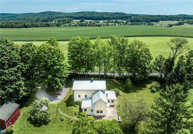 drone / aerial view featuring a rural view