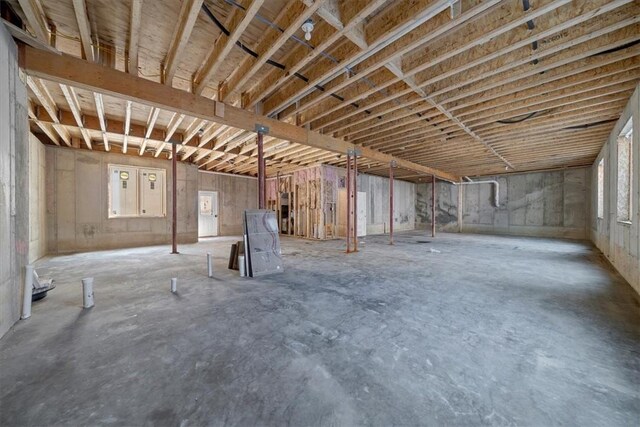 basement with water heater