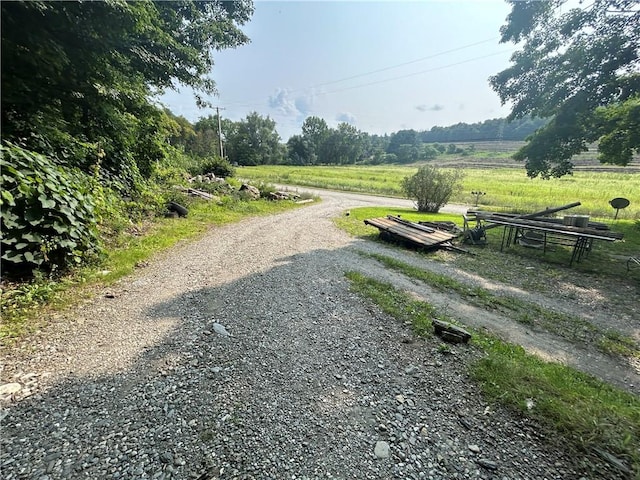 view of street featuring a rural view