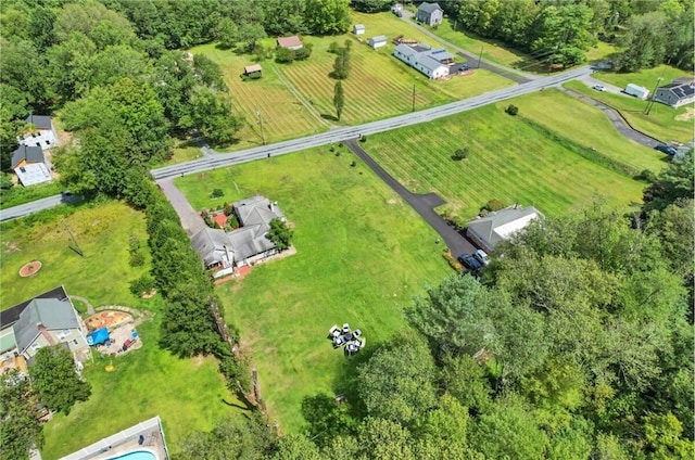 drone / aerial view featuring a rural view