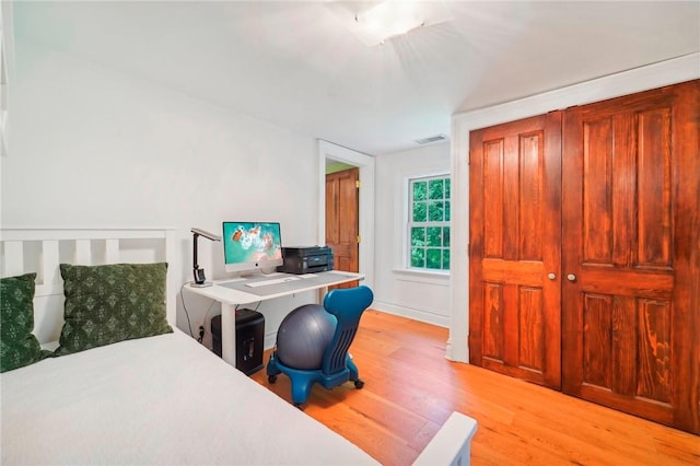 office featuring light hardwood / wood-style floors