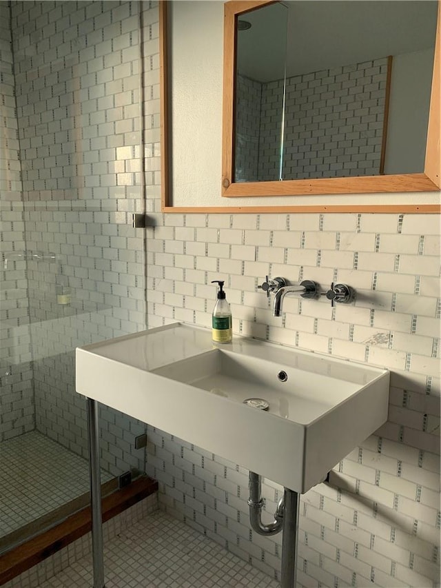 bathroom featuring tile patterned floors and sink