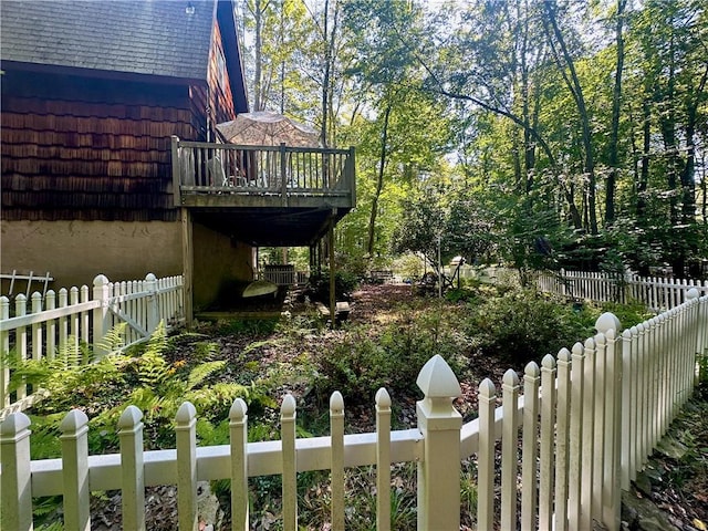 view of yard featuring a deck