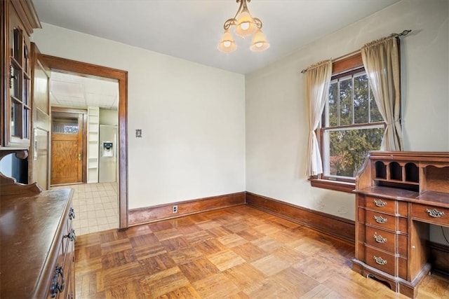 office area featuring parquet floors