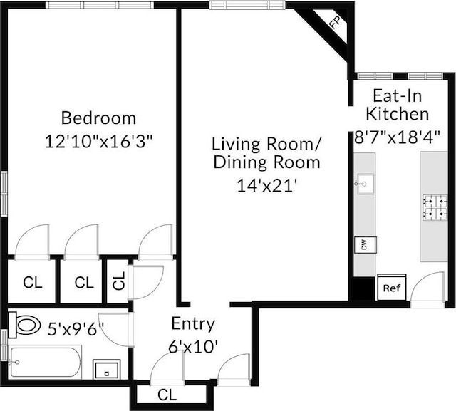 280 Bronxville Rd Unit 9B, Bronxville, NY 10708 - view of room layout