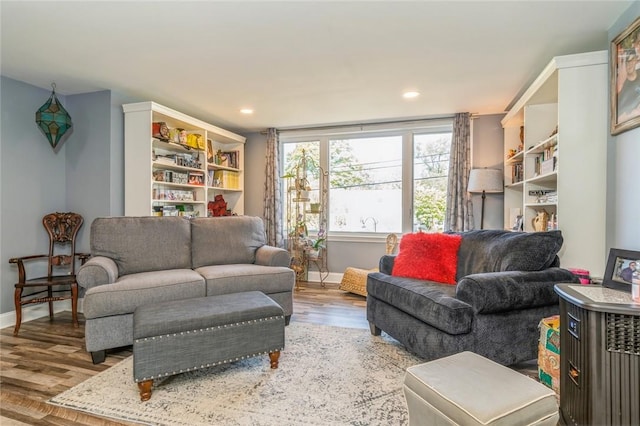 living room featuring hardwood / wood-style floors