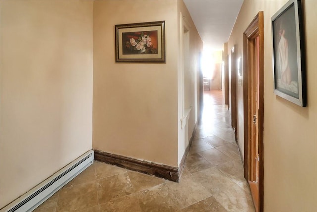 corridor with a baseboard radiator