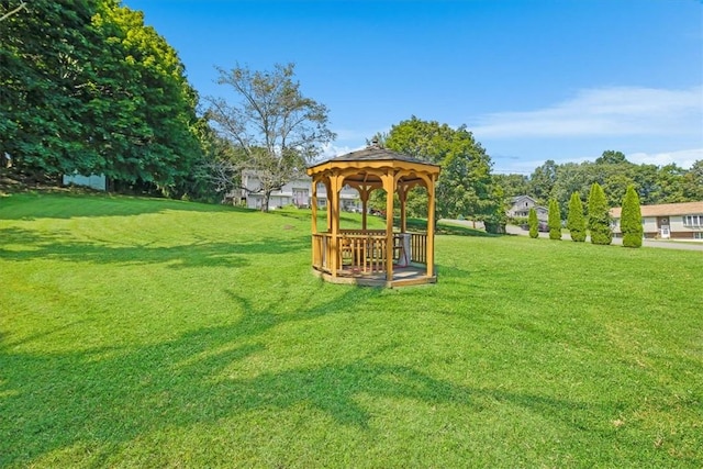 view of yard featuring a gazebo