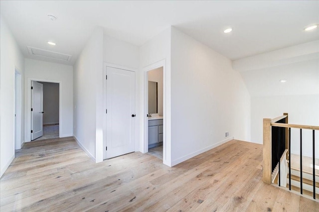 hall featuring light wood-type flooring