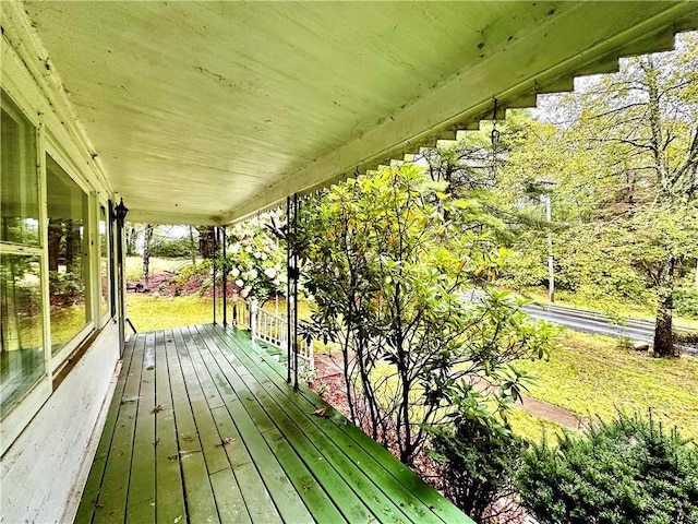 deck with covered porch