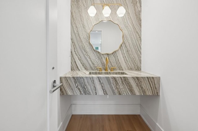 bathroom featuring hardwood / wood-style floors