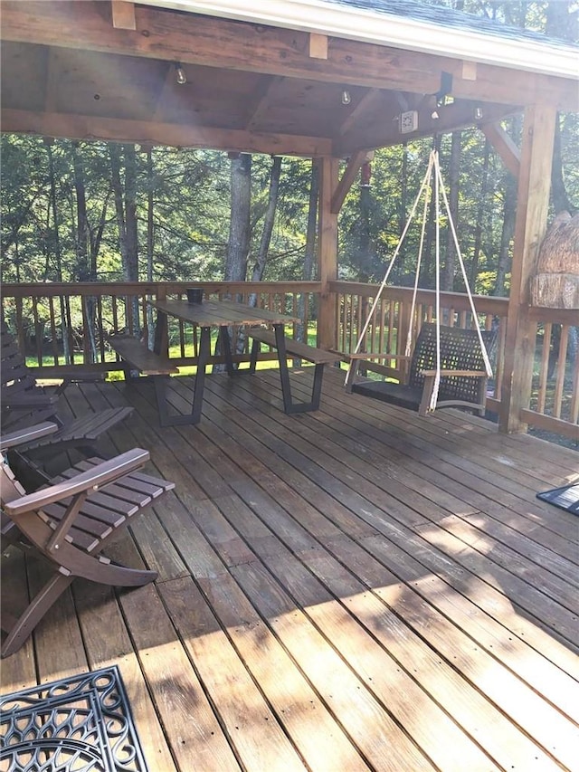 view of wooden deck