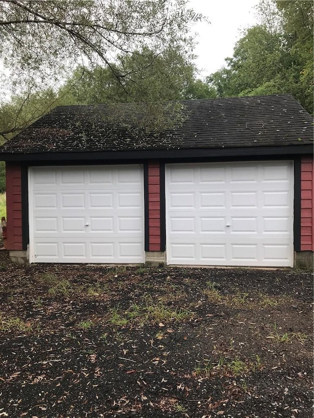 view of garage