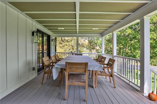 wooden terrace featuring a porch