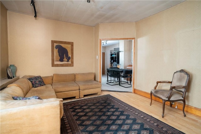 living room featuring light hardwood / wood-style floors