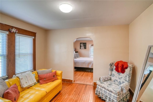 living room featuring light hardwood / wood-style floors