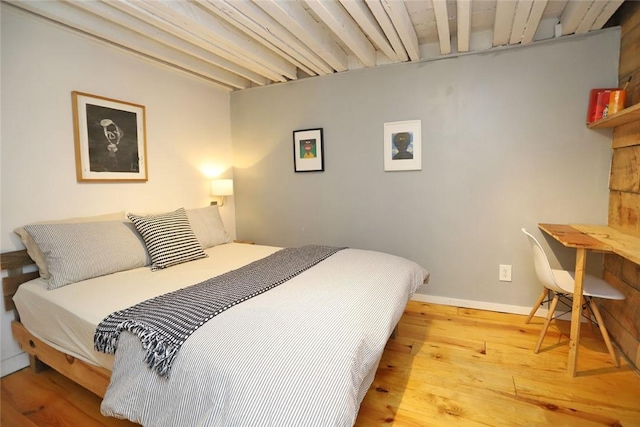 bedroom featuring light wood-type flooring