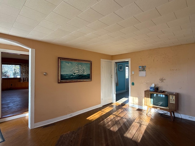 interior space with hardwood / wood-style flooring