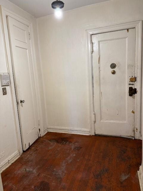 interior space featuring dark wood-type flooring