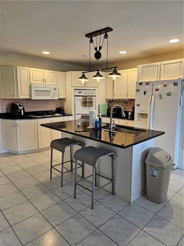 kitchen with tile walls