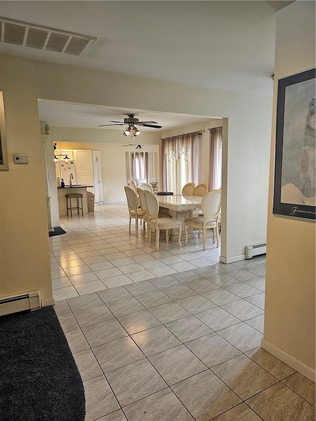 interior space with beamed ceiling and tile walls