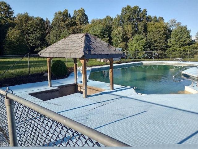 view of pool featuring a gazebo