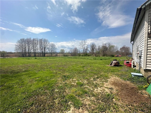 view of yard featuring a rural view