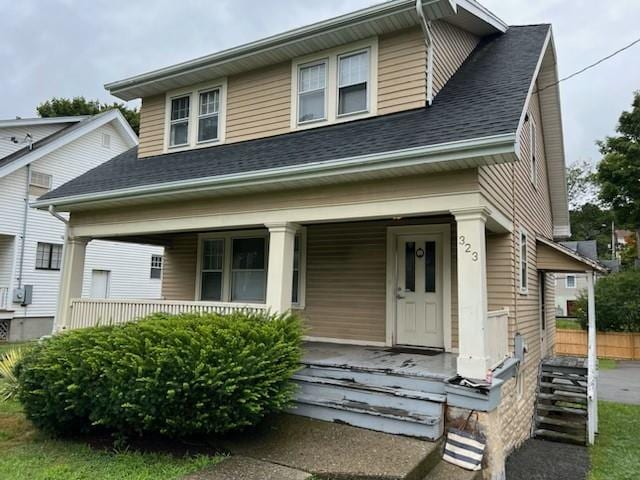 view of front of home featuring covered porch