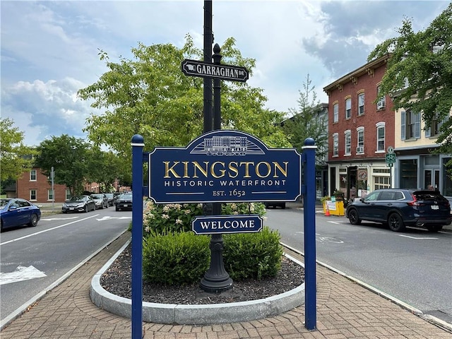 view of community sign