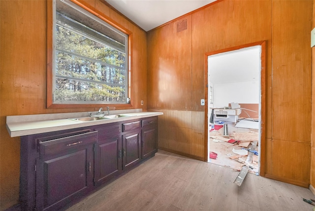 interior space featuring hardwood / wood-style flooring and vanity