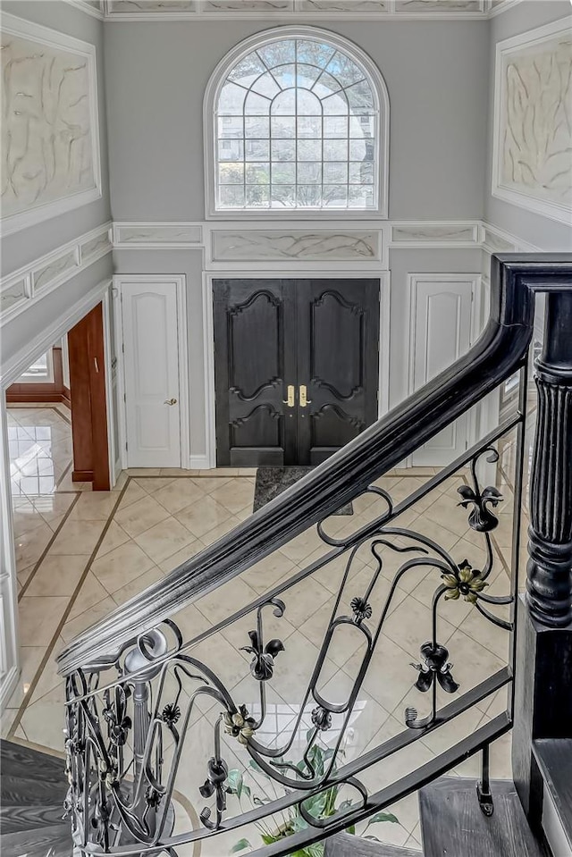 interior space with ornamental molding