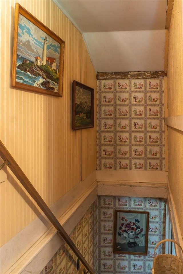 721 County Rte 7, Pine Plains, NY 12567 - stairway featuring vaulted ceiling