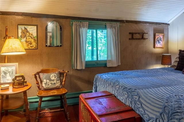 bedroom with a baseboard radiator