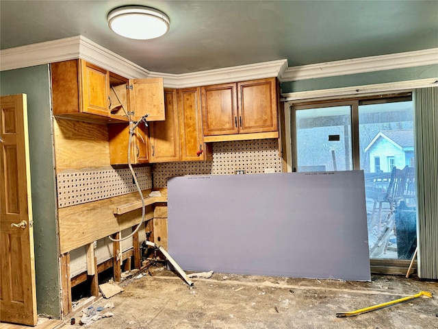 interior space with ornamental molding