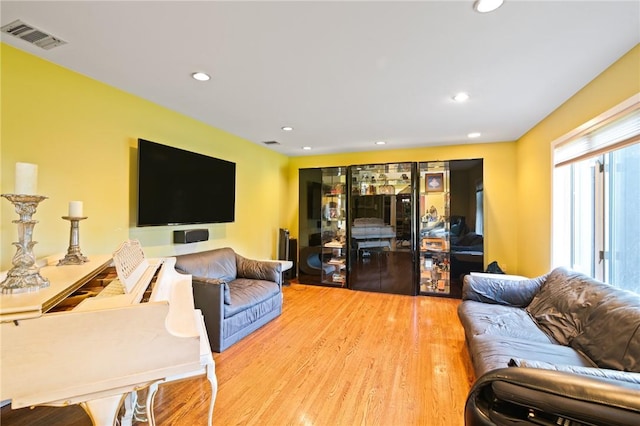 living room featuring light hardwood / wood-style floors